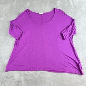 AG Adriano Goldshmied Top Womens Small Purple Orchid Rayon Short‎ Sleeve Casual